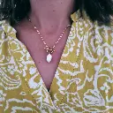 Paperclip Necklace with Pearl