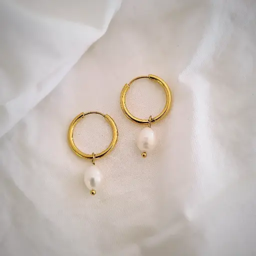 Pearl Hoop Earrings
