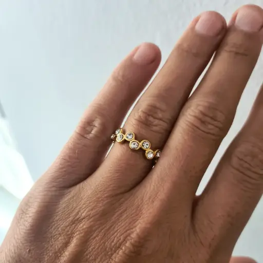 Criss-cross Zirconia Ring